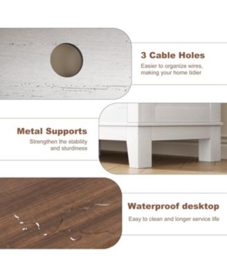 TV Stand for 63 in, Entertainment Center with Adjustable Shelves, Farmhouse TV Stand with Cabinet Doors