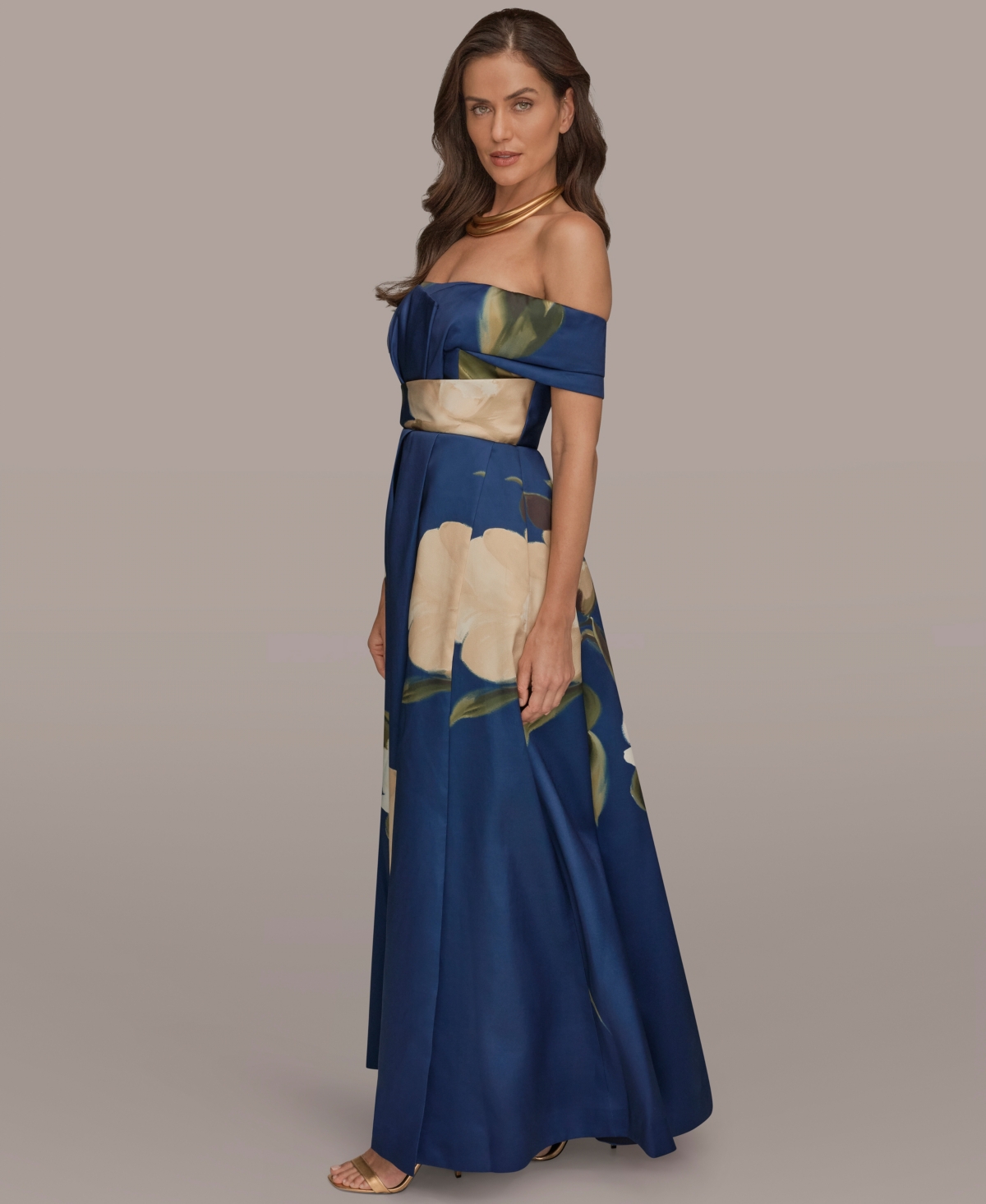 Donna Karan New York Women's Off-The-Shoulder Ball Gown Dress