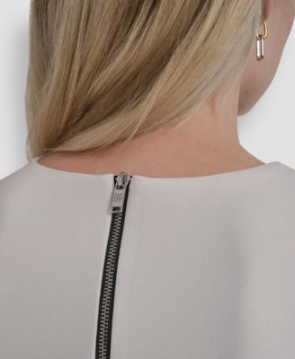 Women's Scuba Crepe Jewel Neck Dress