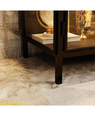 55'' W Sideboard With Glass Doors And Led Lights