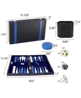 Premium Leather Backgammon Board Game Set, Backgammon Game Set with Leather Case