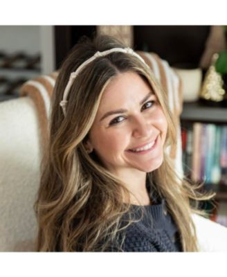 Women's Knotted Satin Headband - Ivory Pearl