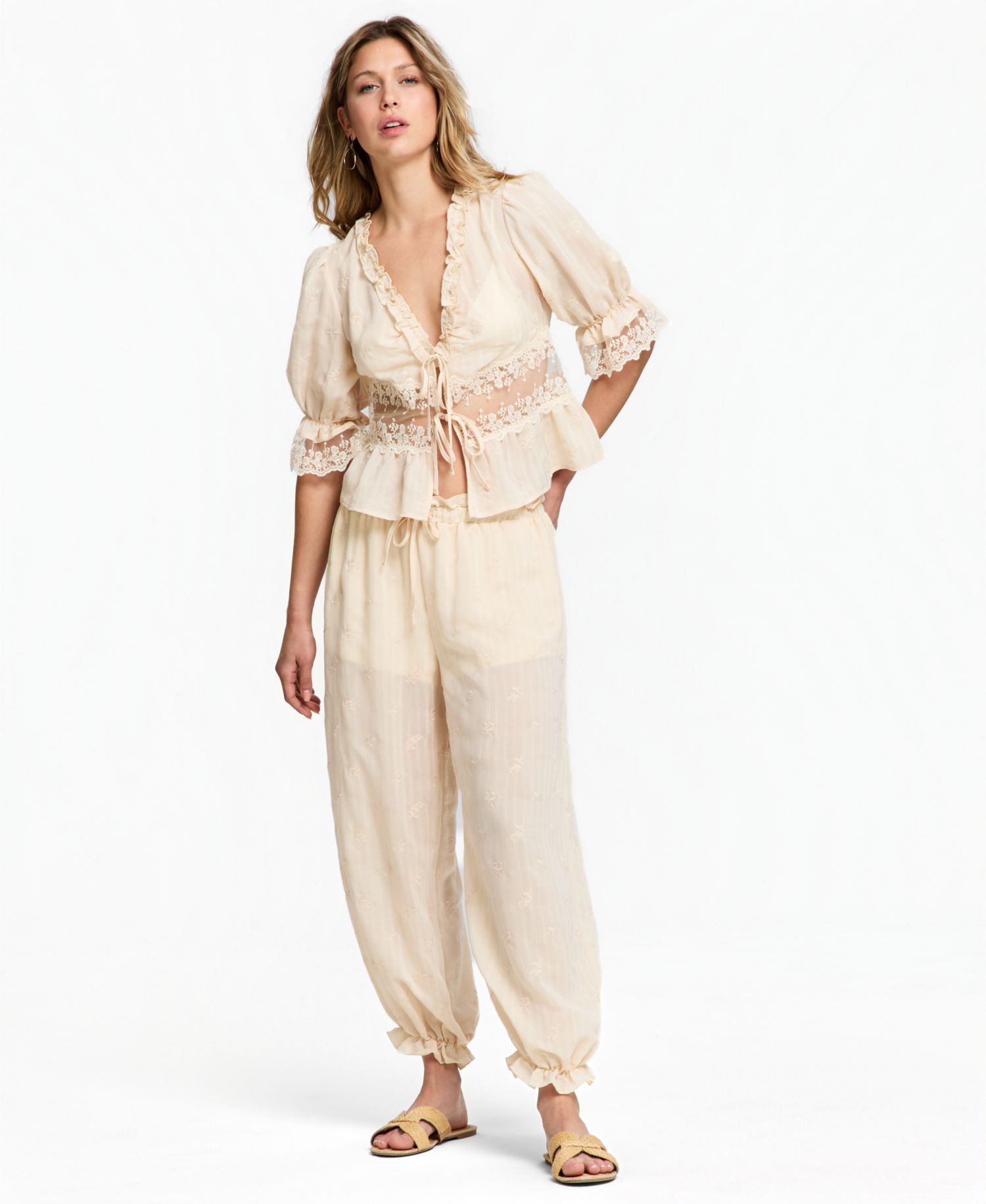 Women's Embroidered Balloon Pants