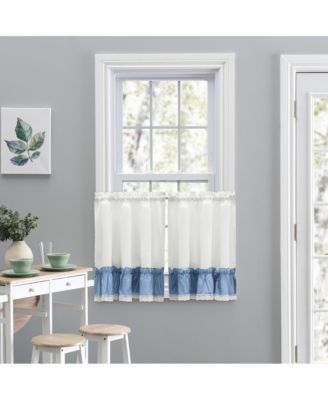 Madelyn Ruflled Victorian 1.5" Rod Pocket Window Curtain Tiers 82"x45" Slate