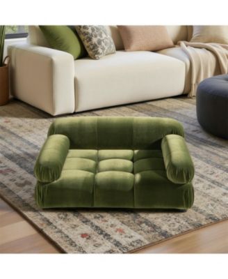 Marcel Modern Velvet Pet Bed - Upholstered Lounge for Dogs & Cats