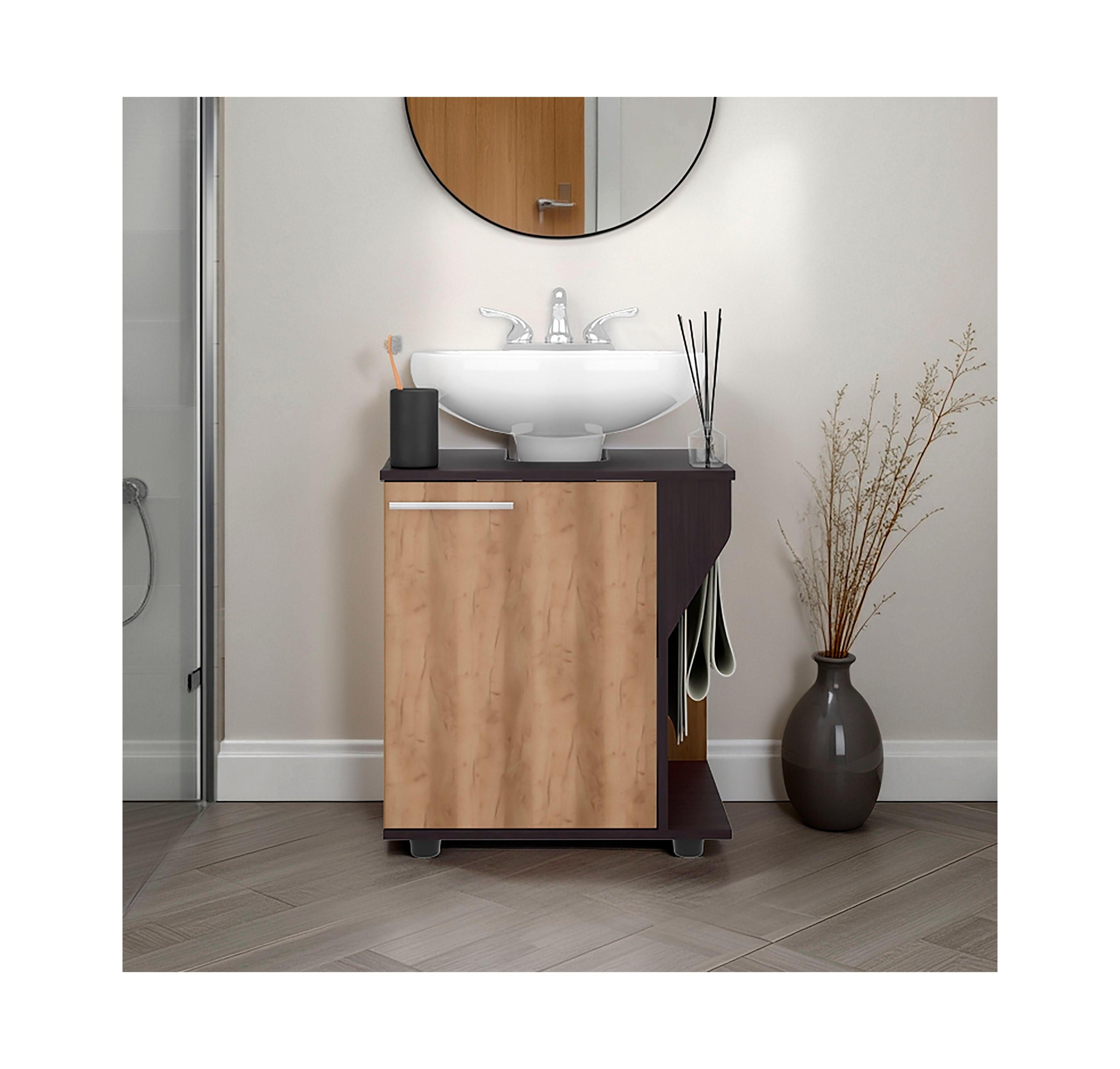 Fm Furniture Gila Bend Under Sink Storage Cabinet, Compact Design, with Two Shelves for Organizing Bathroom Items