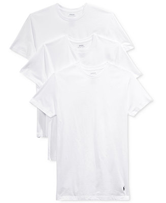 Polo Ralph Lauren Men's 5 Pack Crew-Neck Undershirts - T-Shirts - Men ...