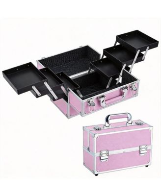 6-Tier  Makeup Organizer with Lockable Travel Case
