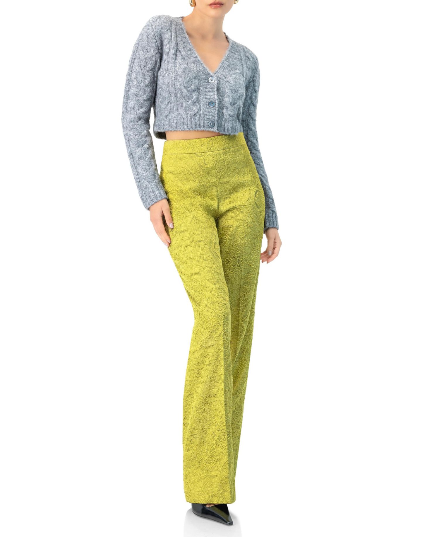Women's Wide-Leg Straight Trousers with Wide Hem