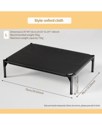 Large Oxford Fabric Pet Bed in Black, Durable & Washable Dog Cat Cushion