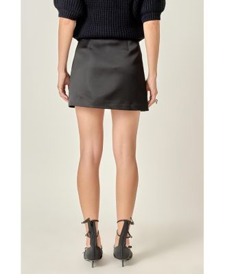 Women's Heart Detailed Satin Skirt