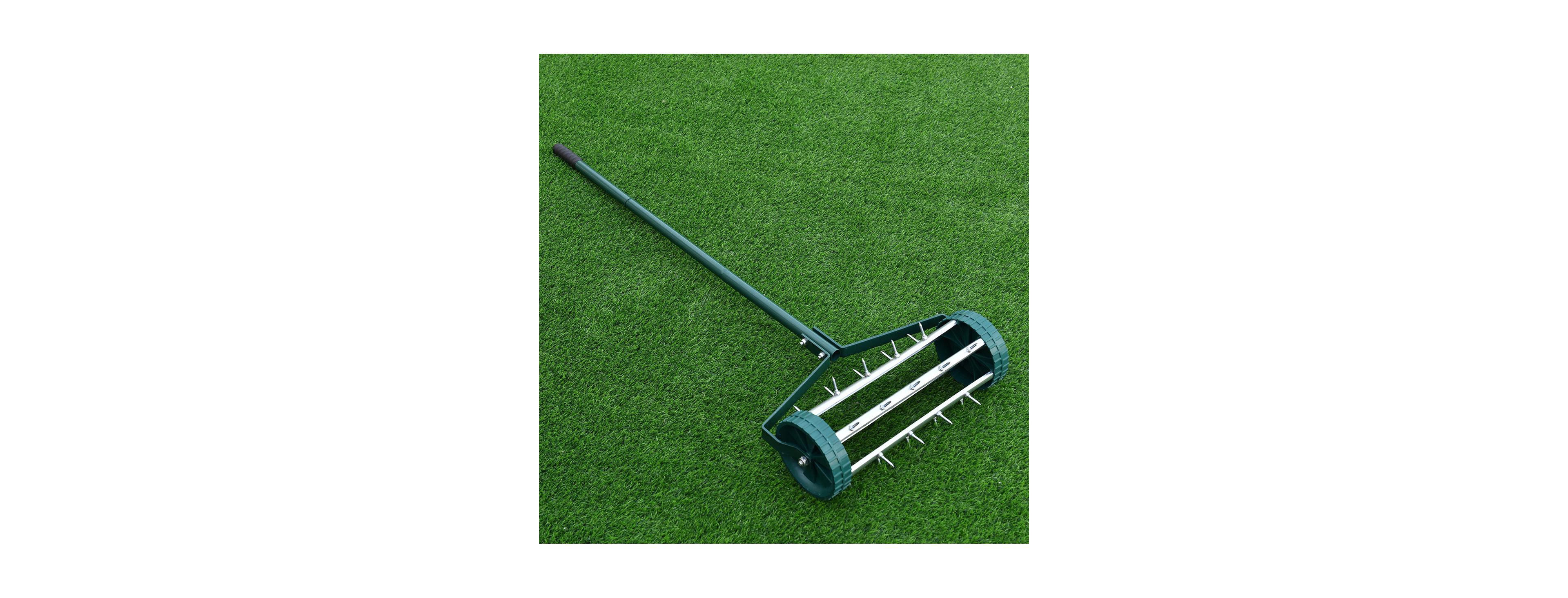 Costway Rolling Garden Lawn Aerator Roller Home Grass Steel Handle