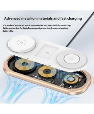 Foldable Wireless Charger with Charging Port - Magnetic 3-in-1 Charging Station, Watch and Earphone for Desktop