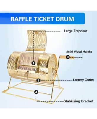 Raffle Drum,X-Large Brass Raffle Ticket Spinning Cage, Holds 15,000 Tickets or 500 Ping Pong Balls