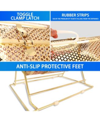 Raffle Drum,X-Large Brass Raffle Ticket Spinning Cage, Holds 15,000 Tickets or 500 Ping Pong Balls