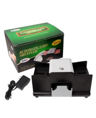 2-Deck Casino Automatic Card Shuffler, AC/DC-Power Electric Shuffler Machine for Playing Cards