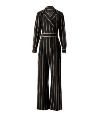 Women's Striped Jumpsuit with Side Pockets