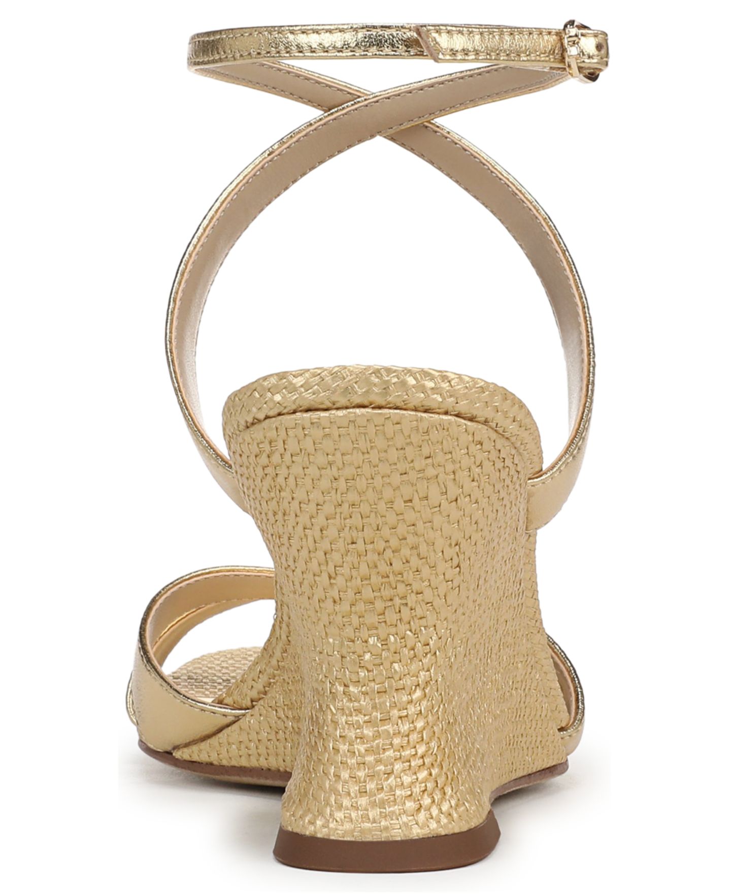 Женские сандалии Sam Edelman Davi Strappy Wedge, цвет: Янтарный золотой кожаный — фото 3