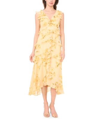 Women's Cascading Ruffle V-Neck Dress