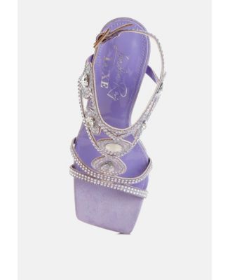 Womens Fialka Diamante & Rhinestones Stiletto Sandals