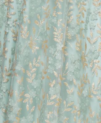 Plus Size Embellished 3D Flower Ball Gown