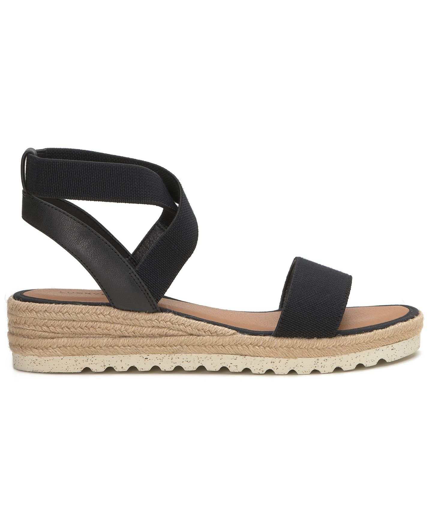 Женские сандалии Lucky Brand Thimba Espadrille Wedge, цвет: Чёрный льняной — фото 2