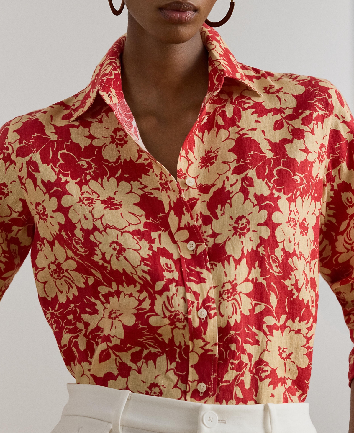 Lauren Ralph Lauren Petite Karrie Relaxed Fit Floral Shirt