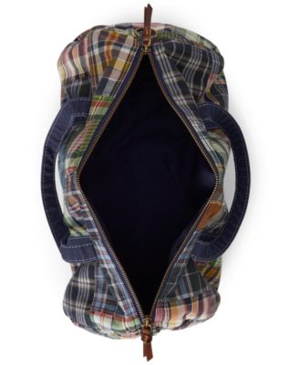 Men's Patchwork Madras Canvas Duffel Bag