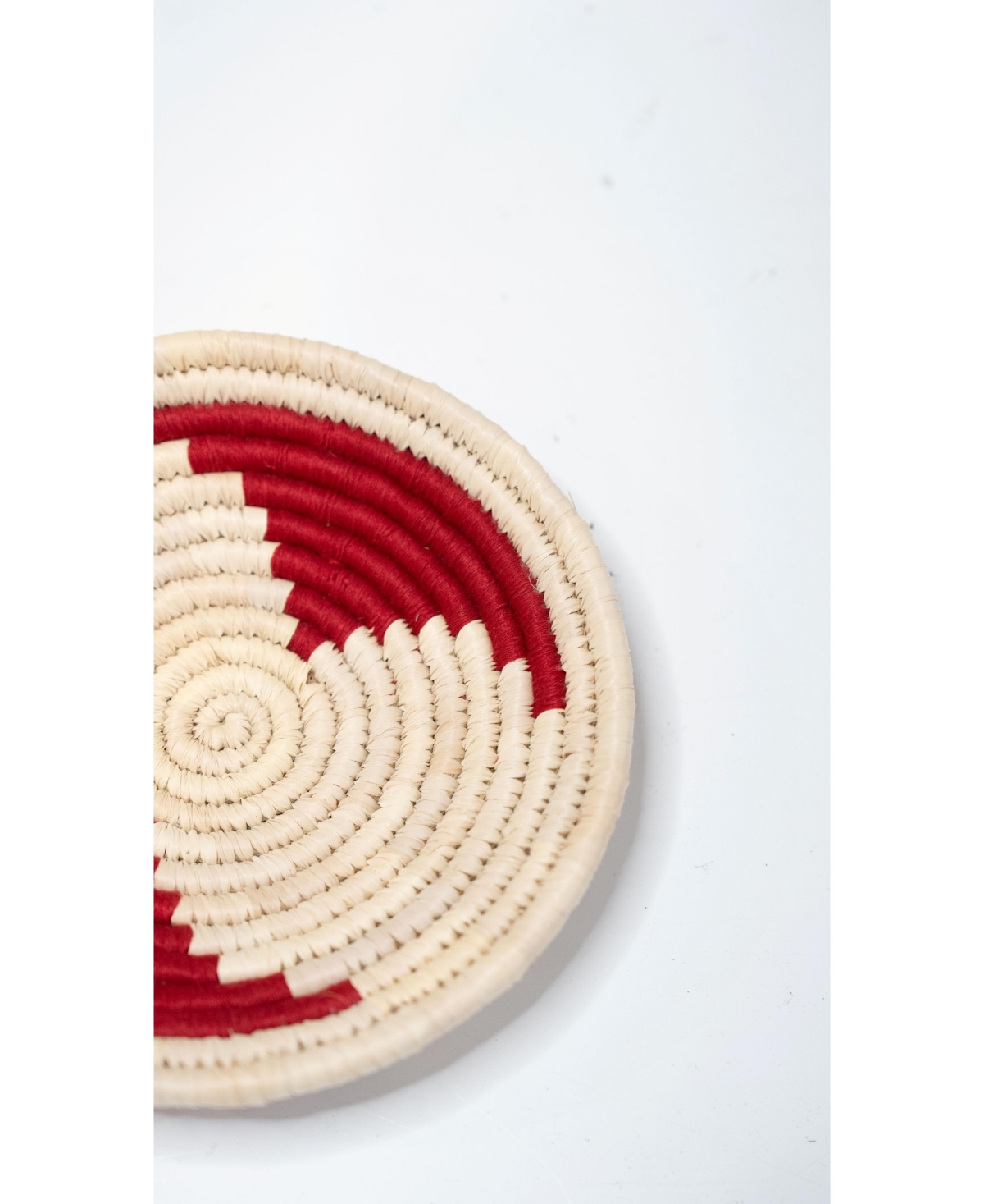 Wicker Village Sabai Grass Wall Basket Decor | Boho Hanging Wall Art | Red & Beige | x x 2 in
