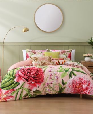 Spring Forever Bedding 100% Cotton Sateen 5 Piece King Size Reversible Comforter Set