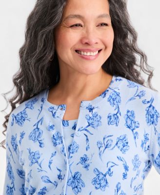Women's Printed Button-Front Cardigan