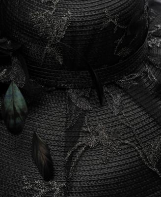 Butterfly Sheer Overlay Widebrim Hat
