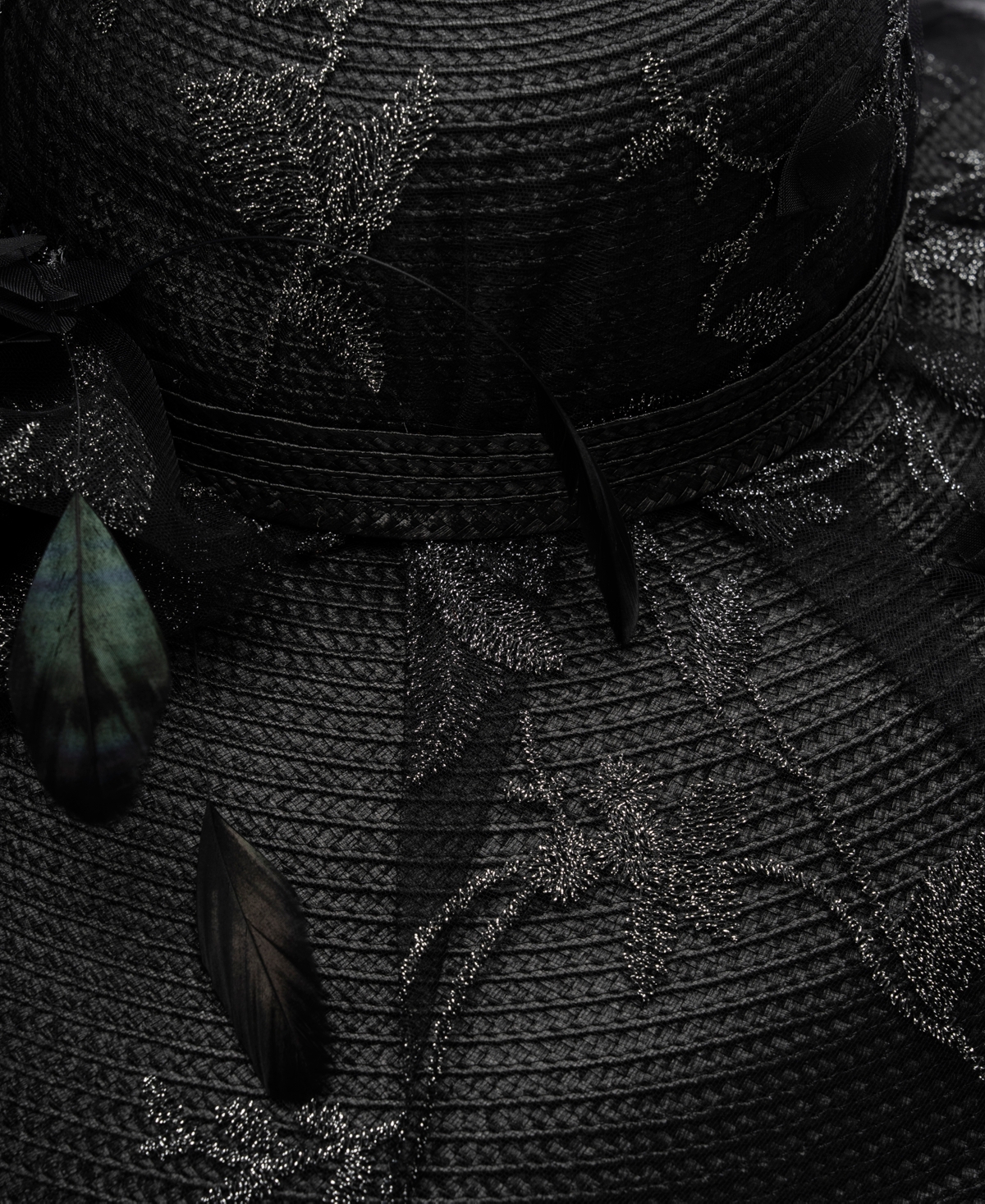 Butterfly Sheer Overlay Widebrim Hat