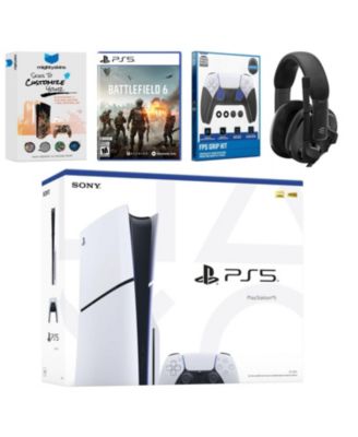 PlayStation 5 Slim Disc Bundle with Battlefield 6, EPOS Headset, FPS Grip Kit and MightySkins Code
