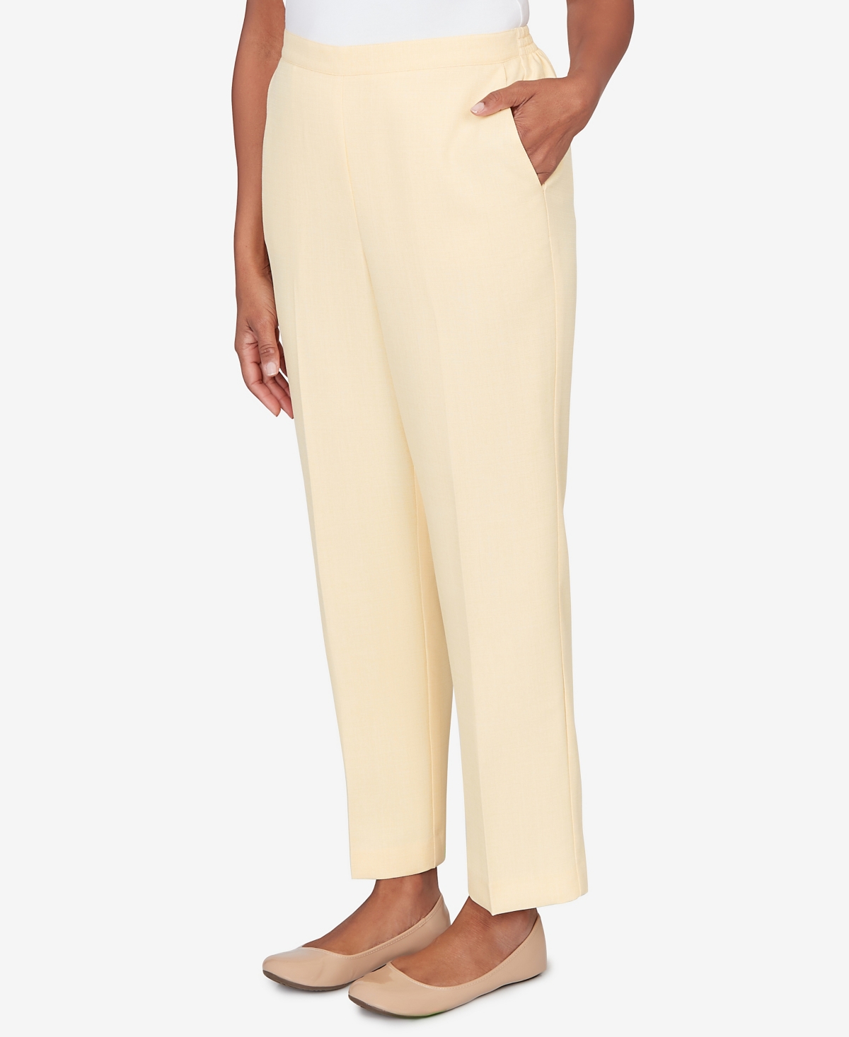 Alfred Dunner Petite Al Fresco Tailored Flat Front Pants