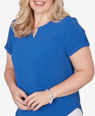 Petite The Royal Treatment Solid Rolled Short Sleeve T-shirt