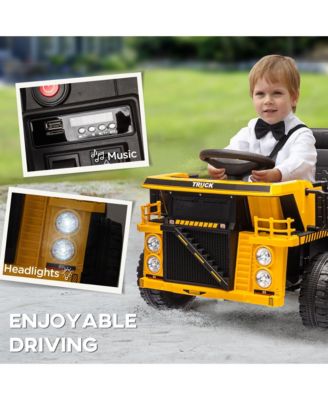 12V Kids Ride On Dump Truck with Electric Dump Bed