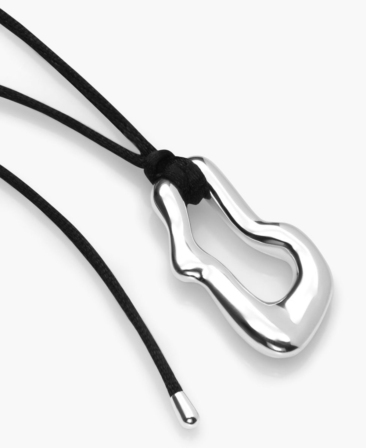 Oak & Luna Dome Wavy Pendant with Black Cord