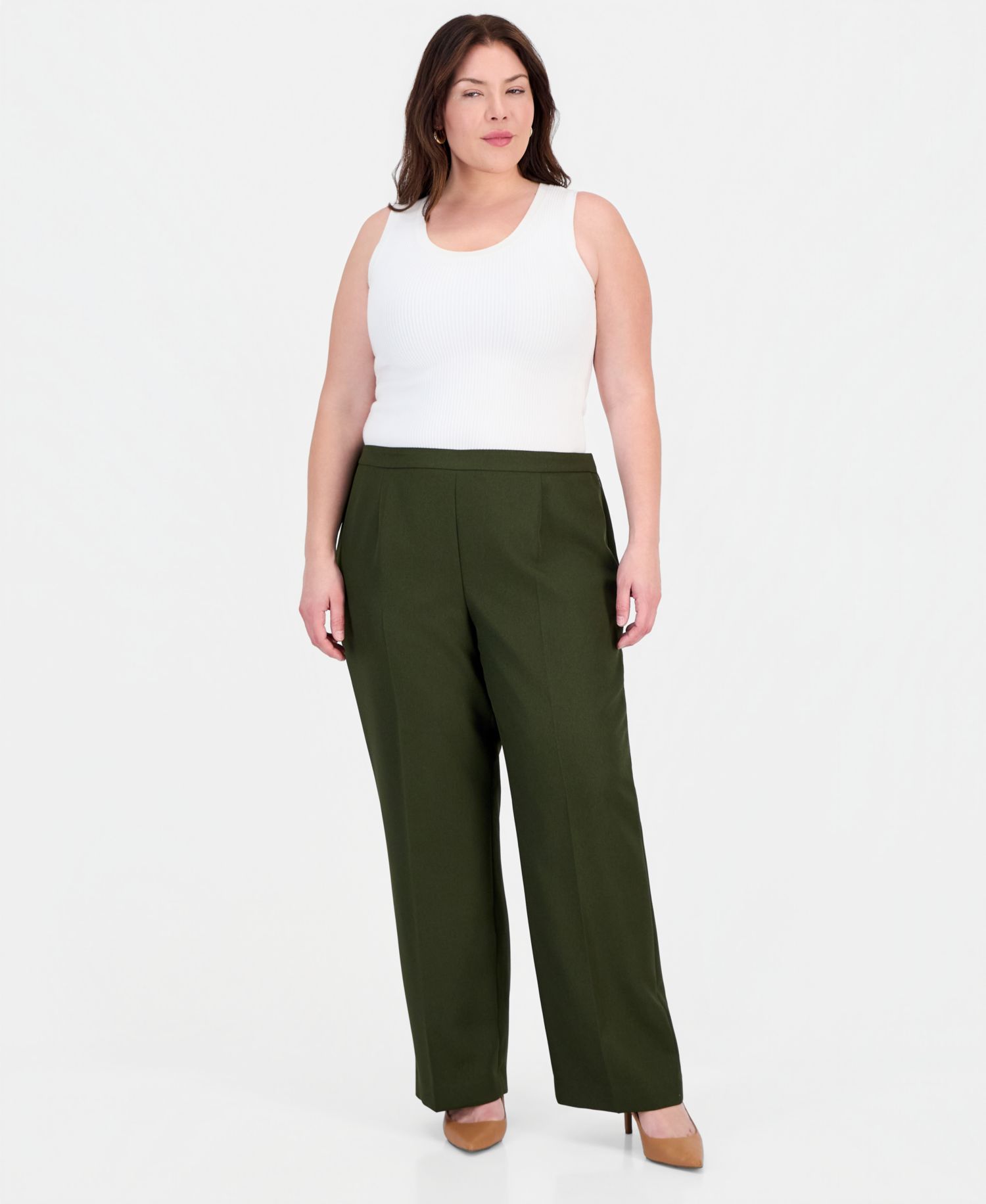 Plus Size Two-Button Shawl Collar Blazer & Pant Suit