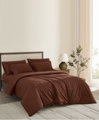 Solid Cotton Percale 2-Pc. Duvet Cover Set, Twin XL