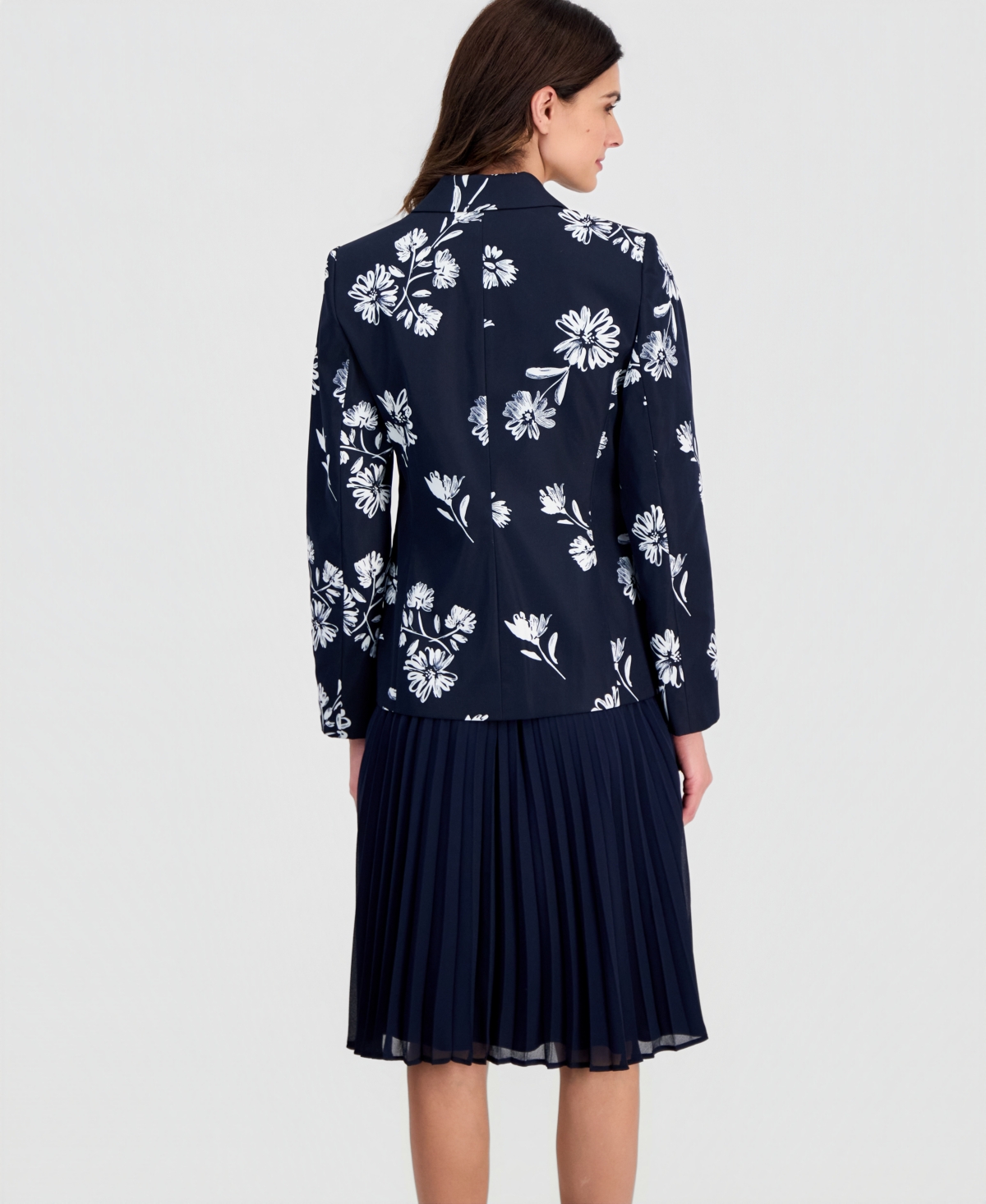 Tahari Asl Petite Printed One-Button Jacket