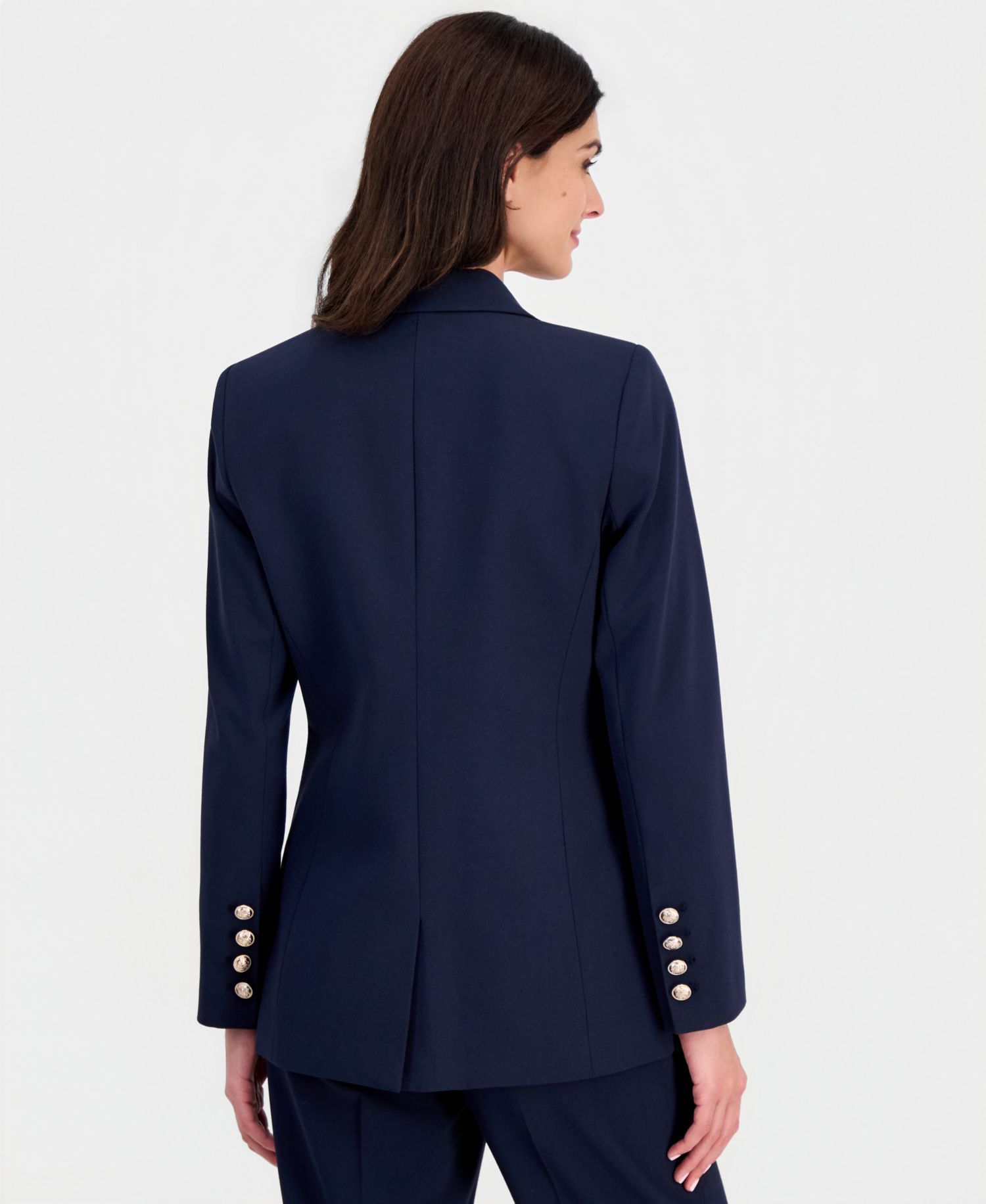ASL Petite Shoulder Padded One-Button Blazer