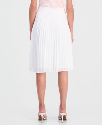 Women's Solid-Color Pleated Chiffon Midi Skirt