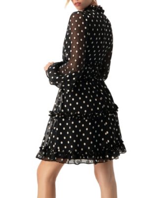 Women's Polka Dot Ruffled Short Dress