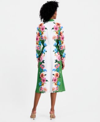 Women's Drawstring-Waist Midi Shirtdress