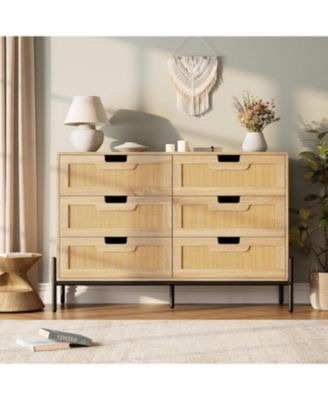 + 6-Drawer + Rattan & Wood + Farmhouse/Modern Style + Dresser