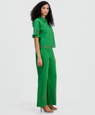 Women's Pull-On Embroidered Pants