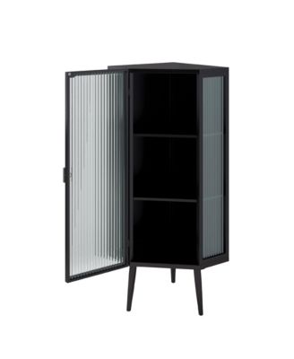 Streamdale Furniture Tempered Glass 3-Tier Floor Corner Cabinet