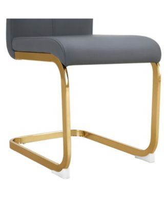 Modern Gray PU Leather Dining Chairs (Set of 2)