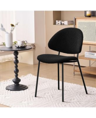 Boucle Dining Chairs - Set of 4 Black
